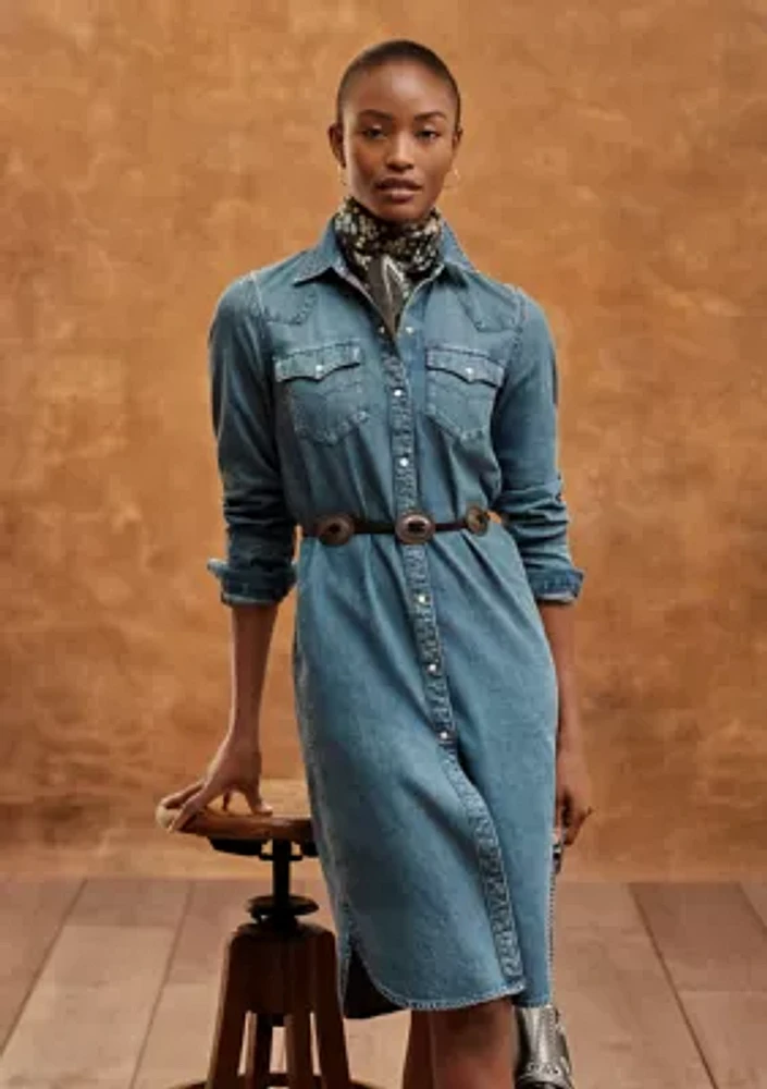 Belted Denim Shirt Dress