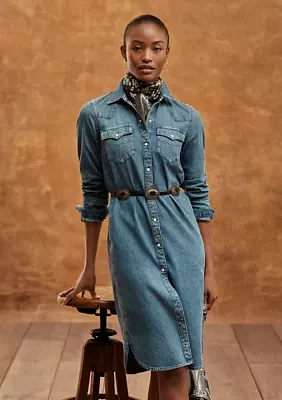 Belted Denim Shirt Dress