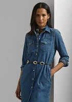 Belted Denim Shirt Dress