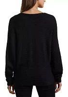 Rib Knit Dolman Sleeve Sweater