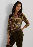 Women's Slim Fit Floral Stretch Jersey Shirt