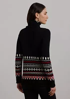 Fair Isle Cotton Shawl Collar Cardigan