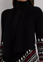 Fair Isle Cotton Shawl Collar Cardigan