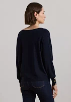 Cotton Blend Dolman Sleeve Sweater