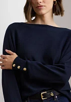 Cotton Blend Dolman Sleeve Sweater