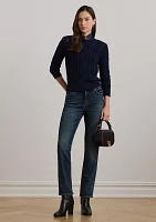 High-Rise Straight Ankle Jeans