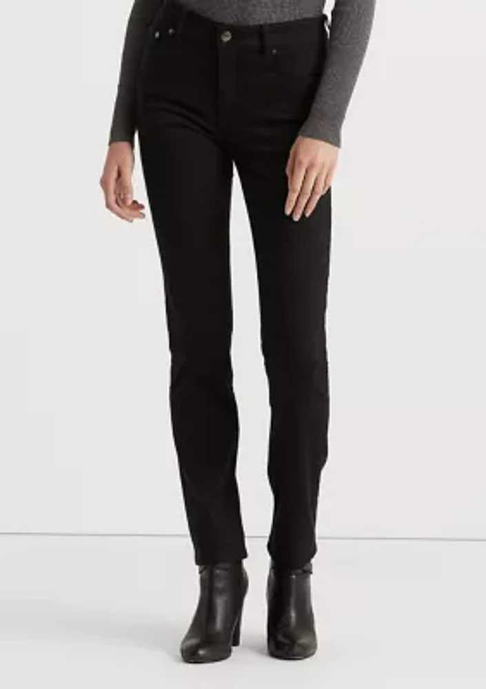 Petite Mid Rise Straight Jeans