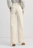 Petite Floral High Rise Wide Leg Jeans