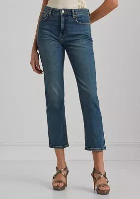 Petite High Rise Straight Ankle Jeans