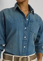 Petite Relaxed Fit Denim Shirt