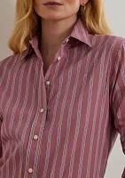 Petite Classic Fit Striped Broadcloth Shirt