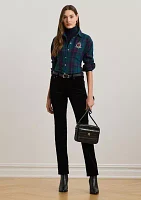 Petite Relaxed Fit Black Watch Plaid Shirt