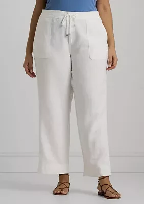 Plus Linen Drawcord Pants