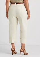 Plus Double Faced Stretch Cotton Ankle Pants