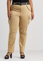 Plus Cotton Sateen Cargo Pants