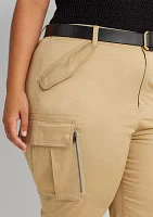 Plus Cotton Sateen Cargo Pants