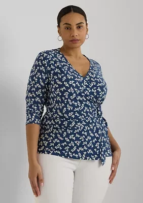 Plus Floral Stretch Jersey Top