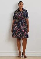 Plus Print Crepe Shirtdress