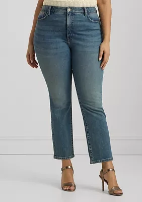 Plus High Rise Straight Ankle Jeans