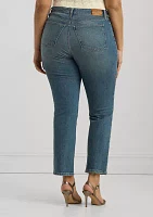 Plus High Rise Straight Ankle Jeans