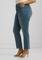 Plus High Rise Straight Ankle Jeans