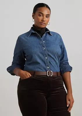 Plus Classic Fit Denim Shirt