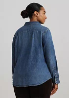 Plus Classic Fit Denim Shirt