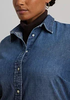 Plus Classic Fit Denim Shirt