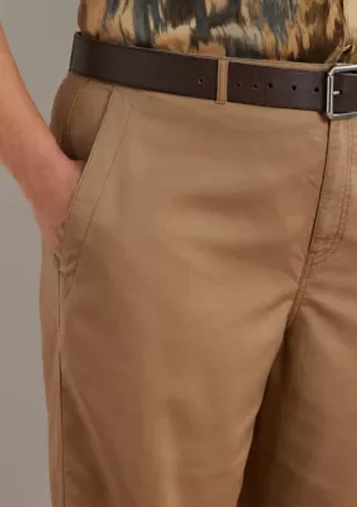 Plus Canvas Wide-Leg Pants