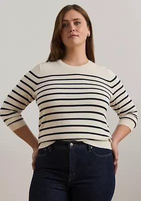 Women's Striped Cotton-Blend Sweater