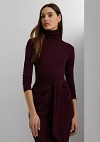 Women's Tie-Front Turtleneck Dress