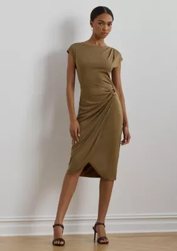 Women's Ring-Trim Jersey Cap-Sleeve Dress