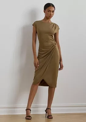 Women's Ring-Trim Jersey Cap-Sleeve Dress