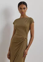 Women's Ring-Trim Jersey Cap-Sleeve Dress