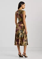 Floral Twist Front Jersey Dress