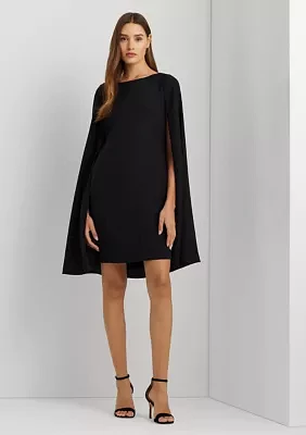 Cape Georgette Cocktail Dress