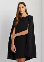 Cape Georgette Cocktail Dress