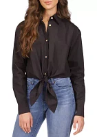 Women's Poplin Tie Shirt