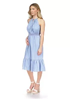 Women's Tencel Chain Halter Midi Dress