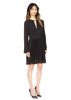 Women's Solid Pleated Mini Dress