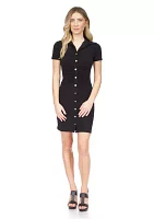 Women's Short Sleeve Front Ruched Dress