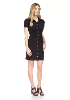 Women's Short Sleeve Front Ruched Dress