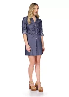 Women's Tencel Ruched Shirt Dress