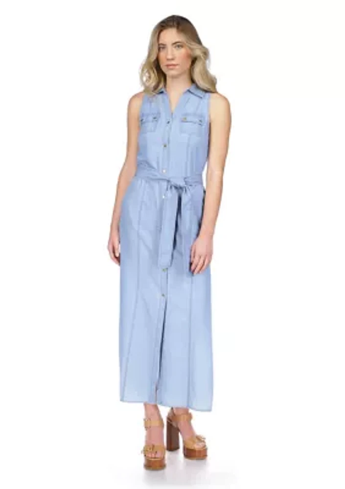 Women's Tencel Maxi Shirt Dress