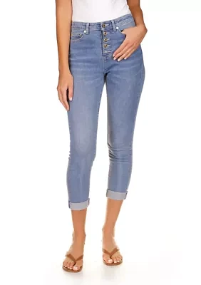 Hi-Rise Crepe Skinny Jeans