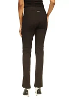 Women's Vegan Leather Trim Flare Pants