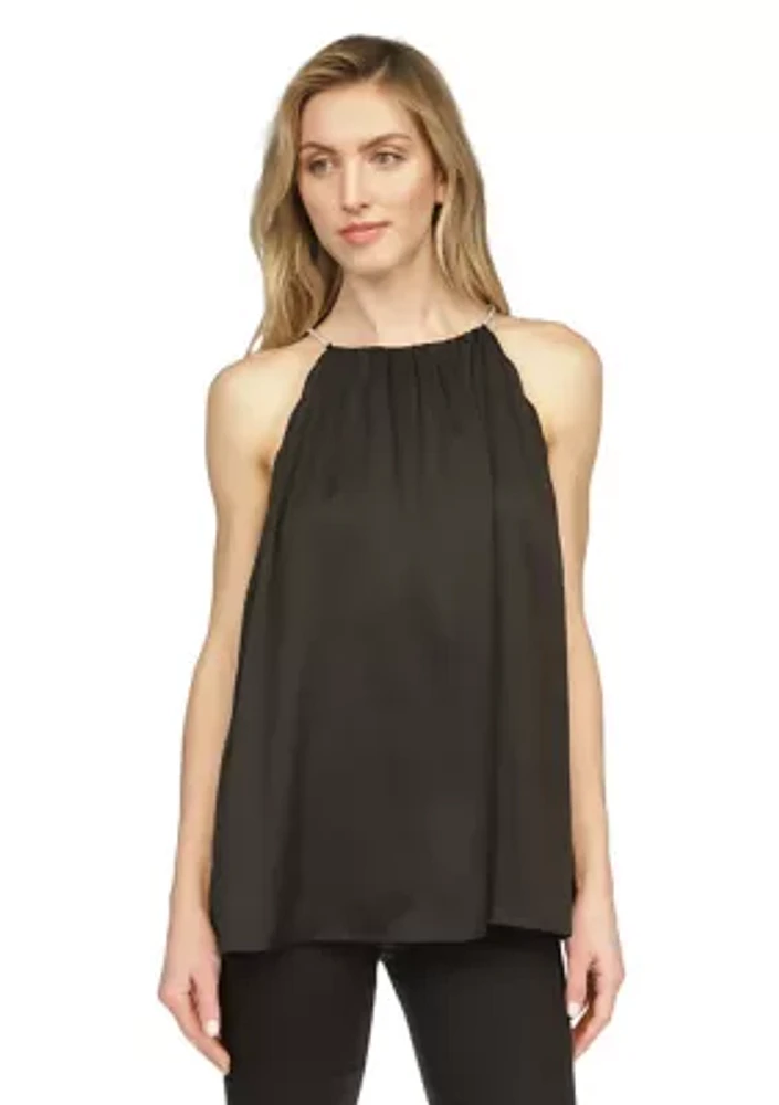 Women's Halter Pleated Blouse