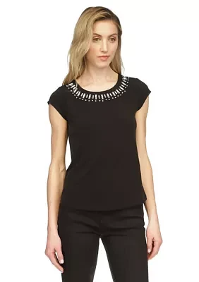 Women's Jewel Neck Knit Top