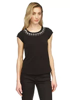 Women's Jewel Neck Knit Top