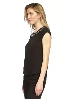 Women's Jewel Neck Knit Top